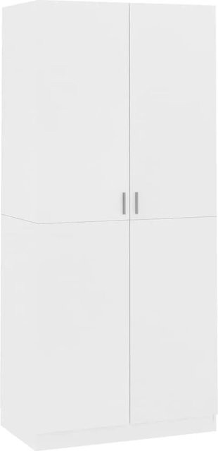 vidaXL Kleiderschrank Weiß aus Holzwerkstoff mit Scharniertüren, B/T/H: 90 x 52 x 200 cm - Bild 1