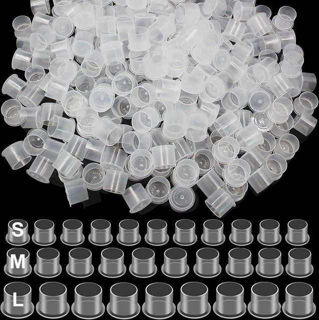 Usiriy Tattoo Ink Cup Caps, Einweg Kunststoff, Klar - Bild 1