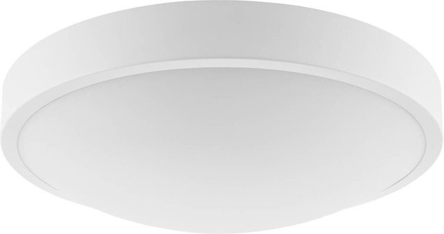 Lamkur Deckenleuchte modern in Weiß aus Stahl und Glas, B/H/T: 37 x 8 x 37 cm, E27, 2 Leuchtmittel - Bild 1