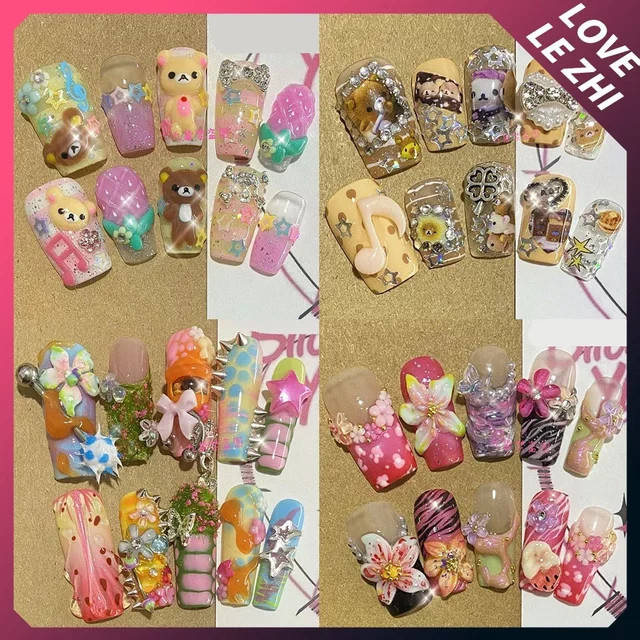 Keeppley Nagel-Party-Aufkleber 3D Rilakkuma, Glänzend - Bild 1