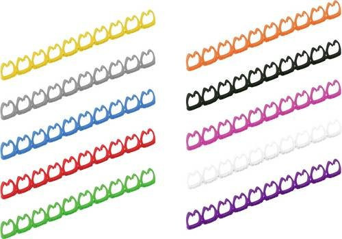 VALUE Kabelmarkierungsset für Patchkabel mit Kennzeichnungsclips und Aufdruck 0-9 in Multicolor für Außendurchmesser 5 bis 6,5 mm - Bild 1