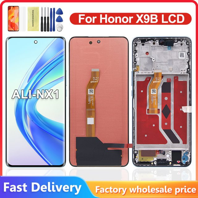 Honor X9B LCD Display mit Touchscreen Digitizer Montage und Rahmen, 6.78 Zoll, Schwarz - Bild 1