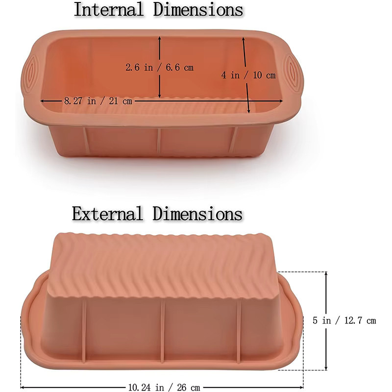Lmetjma Silikon-Brotform Grau, Antihaft-Kastenform für Brot und Hackbraten, Rechteckig - Bild 2