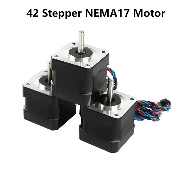 Toaiot NEMA17 Schrittmotor für 3D-Drucker X-Achse Y-Achse und Extruder, 1,8 Grad, 1,5A, 2 Phasen, 4 Drähte, Schwarz, kompatibel mit Prusa I3 MK2 MK3 MK3S - Bild 1