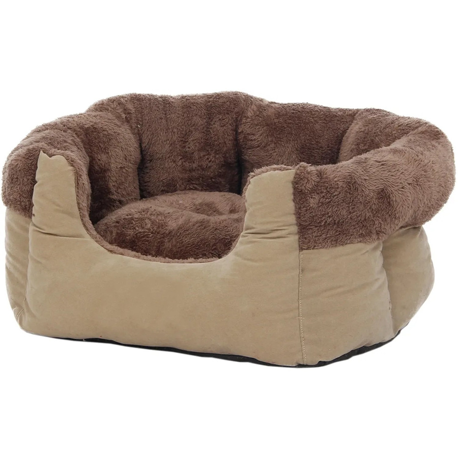 Heim Hunde- und Katzenbett Safari in Braun mit Plüschgewebe, B/T/H: 60 x 50 x 21 cm - Bild 2
