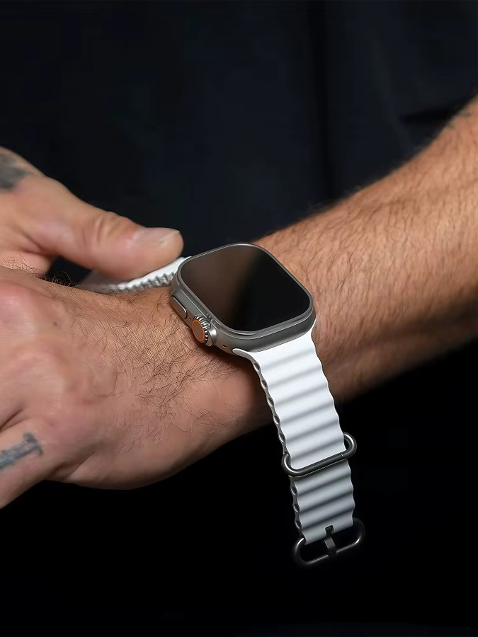 Apple Uhrenarmband Silikon, Weiß, Unisex - Bild 1