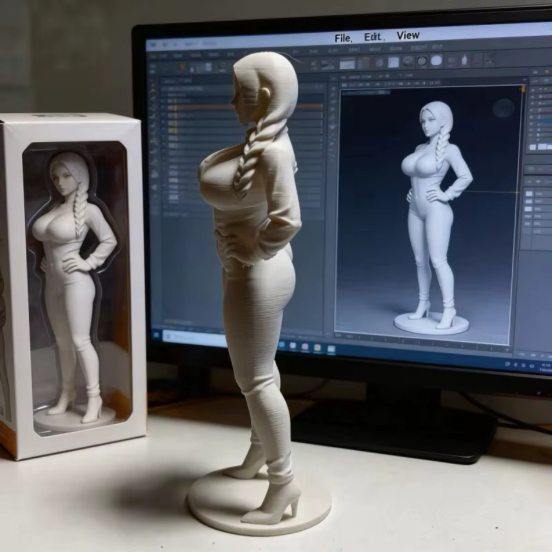 CELEBON Minimalistische Weibliche Skulptur in Weiß, 3D-gedruckte Dekofigur für dein Zuhause und den Schreibtisch - Bild 3
