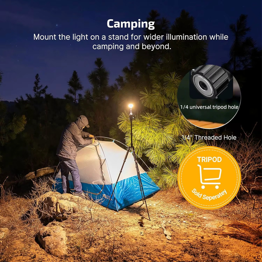 YEMAO X9 LED Taschenlampe mit 2000 Lumen, wiederaufladbare Outdoor-Taschenlampe mit Magnetischem Endstück in Schwarz - Bild 3