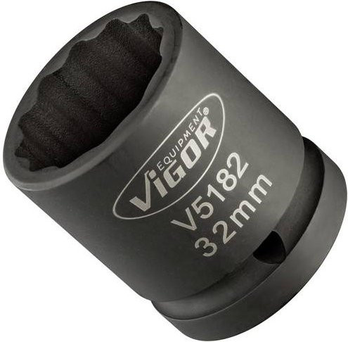 Vigor V5182 Kraft-Steckschlüssel-Einsatz mit 3/4 Zoll Innenvierkant und 32 mm Doppel-Sechskant Profil, Gesamtlänge: 50 mm - Bild 1