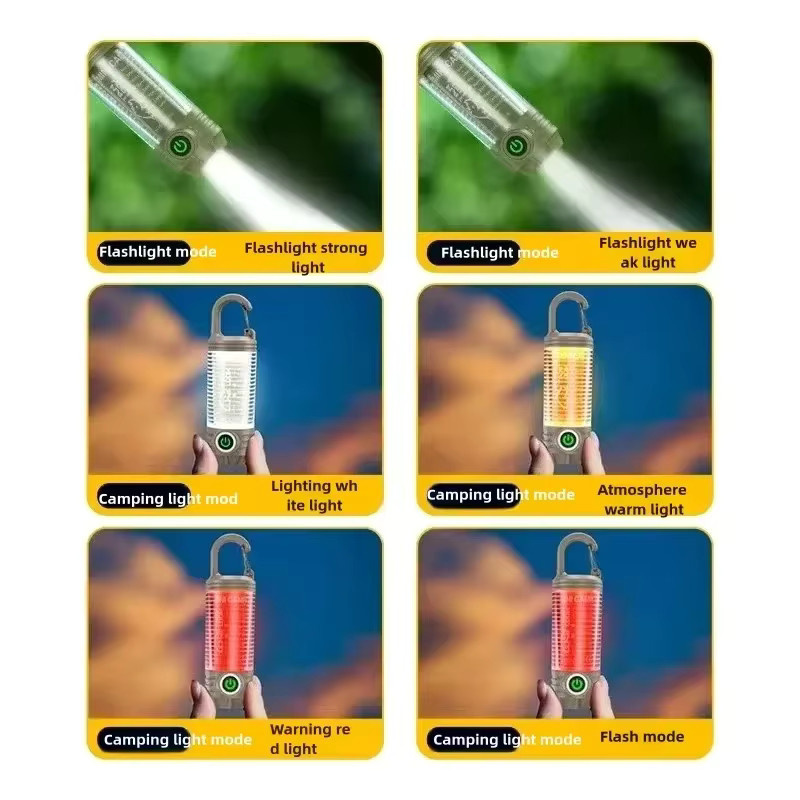 ESMARTER Wiederaufladbare LED Taschenlampe mit COB-Licht, multifunktionale wasserdichte Außenleuchte für Camping und Reisen - Bild 4
