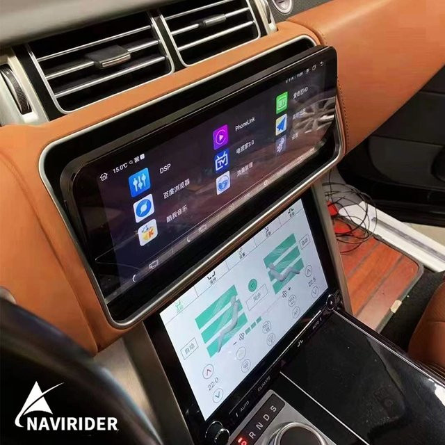 NAVIRIDER Android QLED Multimedia Autoradio mit GPS und CarPlay für Land Rover Range Rover Sport L494 und L405, 13,3 Zoll, Schwarz - Bild 1