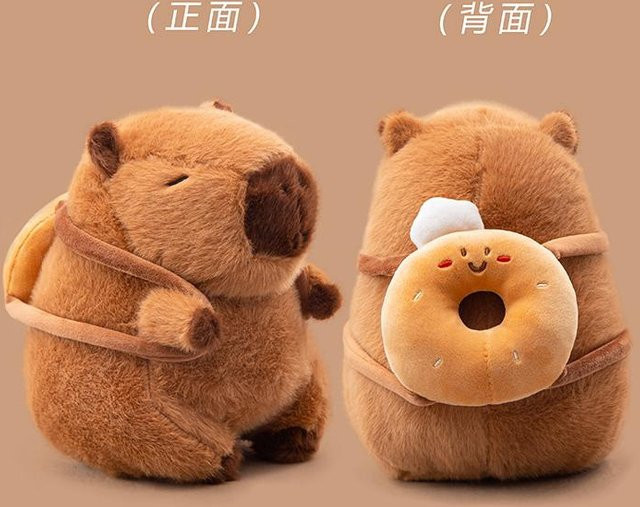 GDzaccly Cartoon Capybara Plüschtier, Snack Rucksack, 25cm - Bild 1