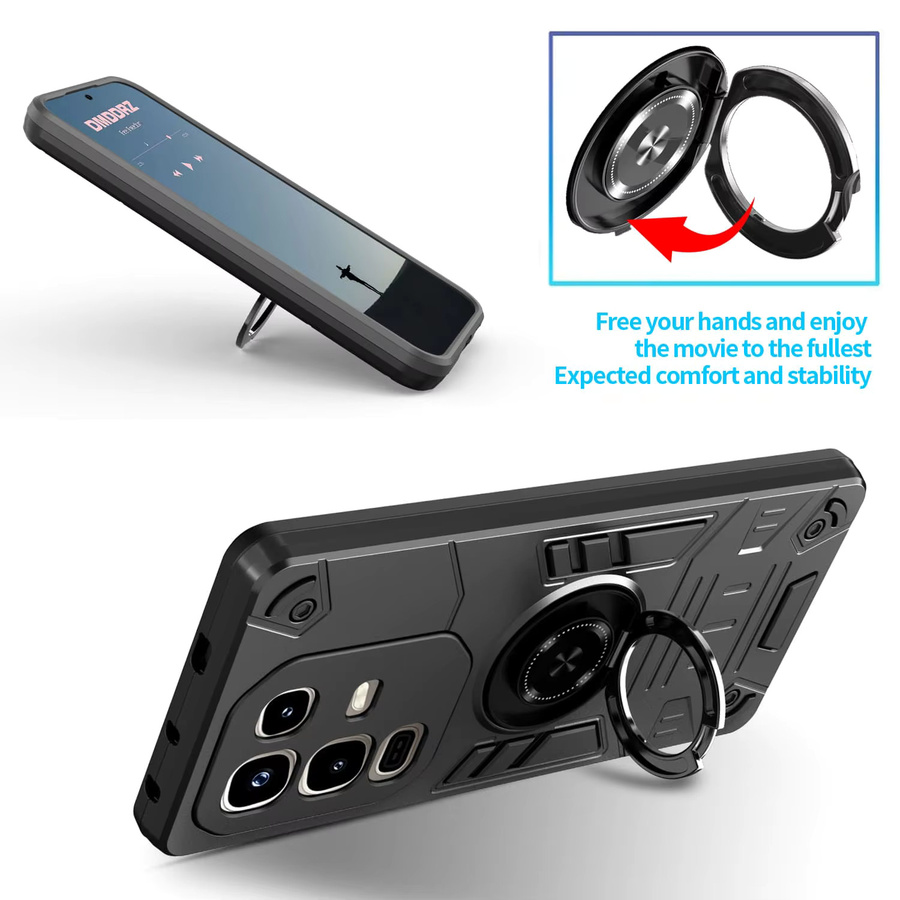 Stoßfeste Magnetische Rotierende Ring-Handyhülle für Infinix Note 50 Pro Plus, 50s, 50X 4G und Note50 Pro in Schwarz mit integriertem Ständer - Bild 4
