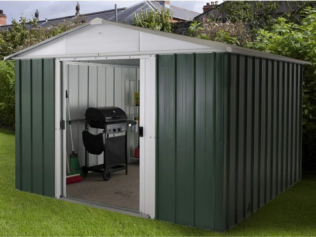 Yardmaster Gerätehaus Bayern 1010GEYZ aus Metall in Grün B x T: 285 x 285 cm - Bild 1