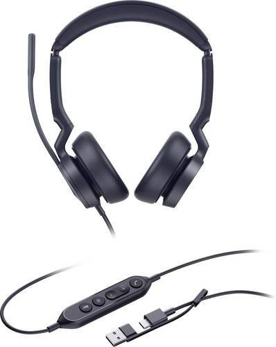 Yealink UH46 Dual UC On-Ear Headset mit USB-C und USB-A Anschluss in Schwarz - Bild 1