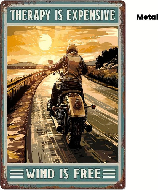 CIFBUY Vintage Motorrad Metall-Wandschild in Mehrfarbig, Rustikale Blechkunst für Garage und Bar - Bild 1