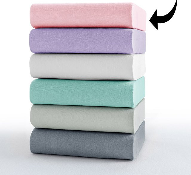 Dreamtex Mikrofaser-Interlock-Spannbetttuch aus Jersey, 100% Polyester, bügelfrei, B/T/H: 200 x 200 x 30 cm - Bild 1