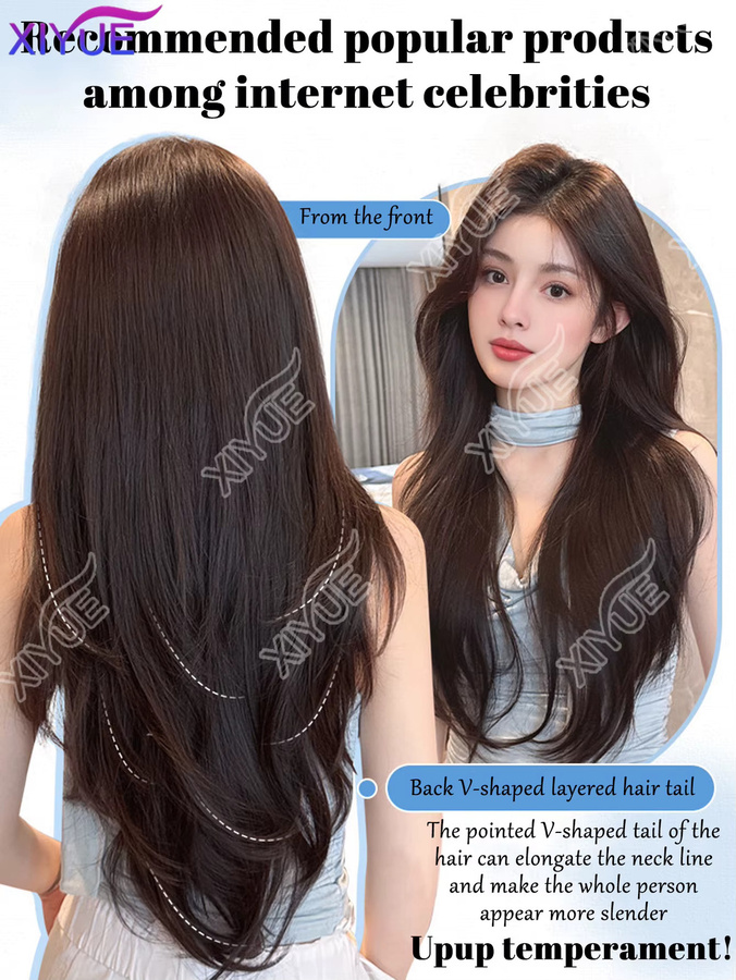 XIYUE Synthetische Perücke für Damen, gerade, geschichtet - Bild 5
