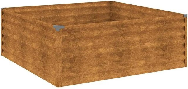 DELUKE Hochbeet AKSEL aus Cortenstahl in Braun-antik, unten offen, B/T/H: 100 x 100 x 36 cm - Bild 1