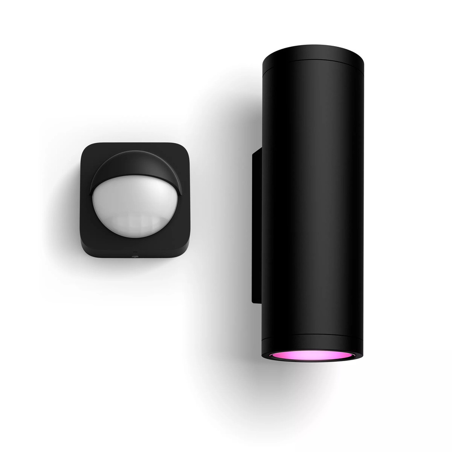 Philips Hue Appear Wandleuchte mit Bewegungssensor in Schwarz für Garten und Terrasse - Bild 1
