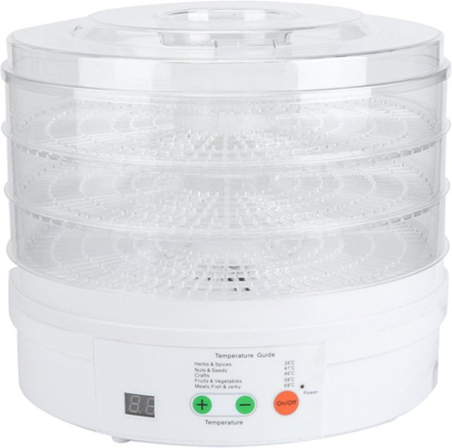Aimo Intelligenter 3-Schicht Elektro-Lebensmitteldehydrator zur Obst- und Gemüsetrocknung, Weiß, 110V US-Stecker - Bild 1
