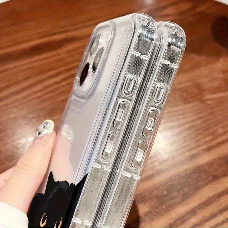 Transparente TPU Handyhülle mit schwarzem Kätzchenmuster für iPhone 17 16 15 14 13 12 11 Pro Max Plus Mini und XS XR X - Bild 4