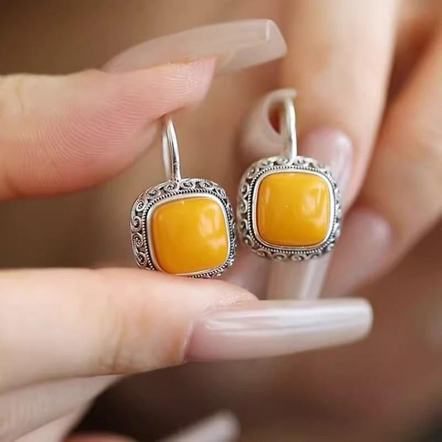 Story Jewelry Ohrringe 925 Silber, Gelb, Rot, Damen - Bild 1