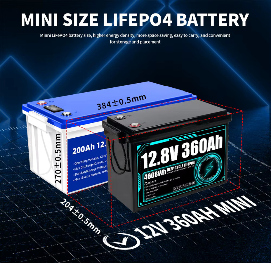 Solarician LiFePO4 Batteriepack 12V 360Ah Schwarz mit Klasse A Zellen für Golfcarts, Camping, Boote und Solaranlagen - Bild 4