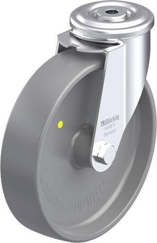 Blickle LER-PO 200G-ELS Stahlblech-Lenkrolle in Grau mit Rad-Durchmesser 200 mm und einer Tragfähigkeit von 300 kg - Bild 1