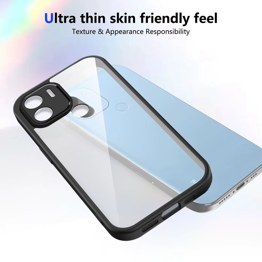Xiaomi POCO C50 und Poco C51 Handyhülle aus Silikon mit transparenter matter Rückseite und Stoßfänger-Schutz - Bild 2