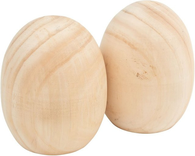 VBS Kiefernholz Oster-Eier in Beige, Höhe: 8 cm - Bild 1