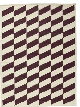 HAY Shift Kelim Teppich aus Wolle in Mehrfarbig mit geometrischem Design, Rechteckig