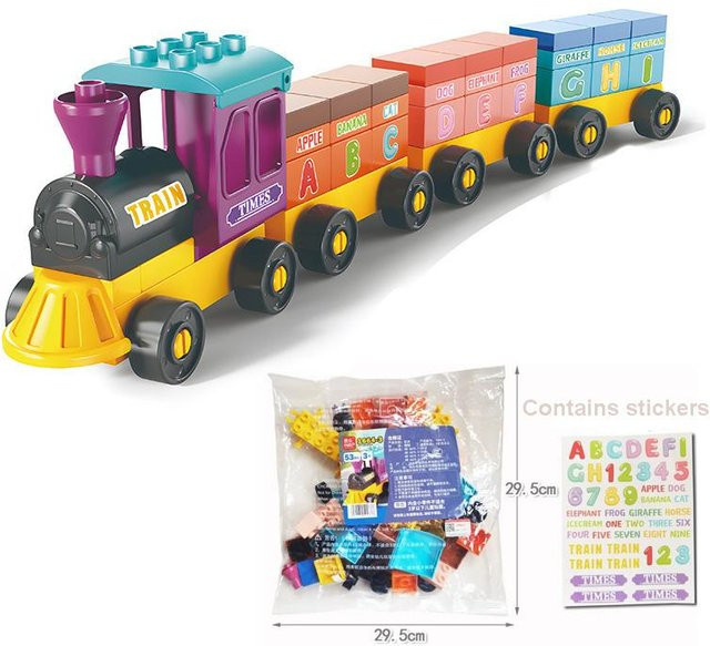 Alphabet-Eisenbahn Bausteine, 60-teiliges Set, ab 3 Jahren - Bild 1