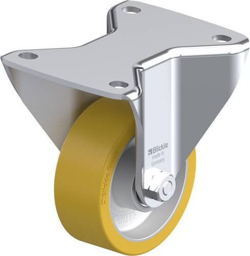 Blickle Bockrolle BH-ALTH 100K-3 in Silber und Gelb mit 100mm Rad-Durchmesser und 350kg Tragfähigkeit - Bild 1