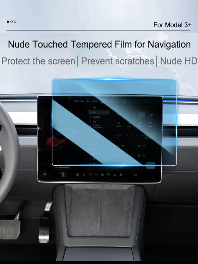 Whiteforce Schutzfolien-Set für Tesla Model Y Juniper und Model 3 Highland inklusive Frontnavigation und Heckscheibe, transparent, Anti-Explosionsschutz aus gehärtetem Glas - Bild 6