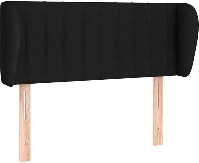 vidaXL Kopfteil mit Ohren in Schwarz aus Stoff, Breite: 103 cm, Tiefe: 23 cm, Höhe: 78-88 cm - Bild 1