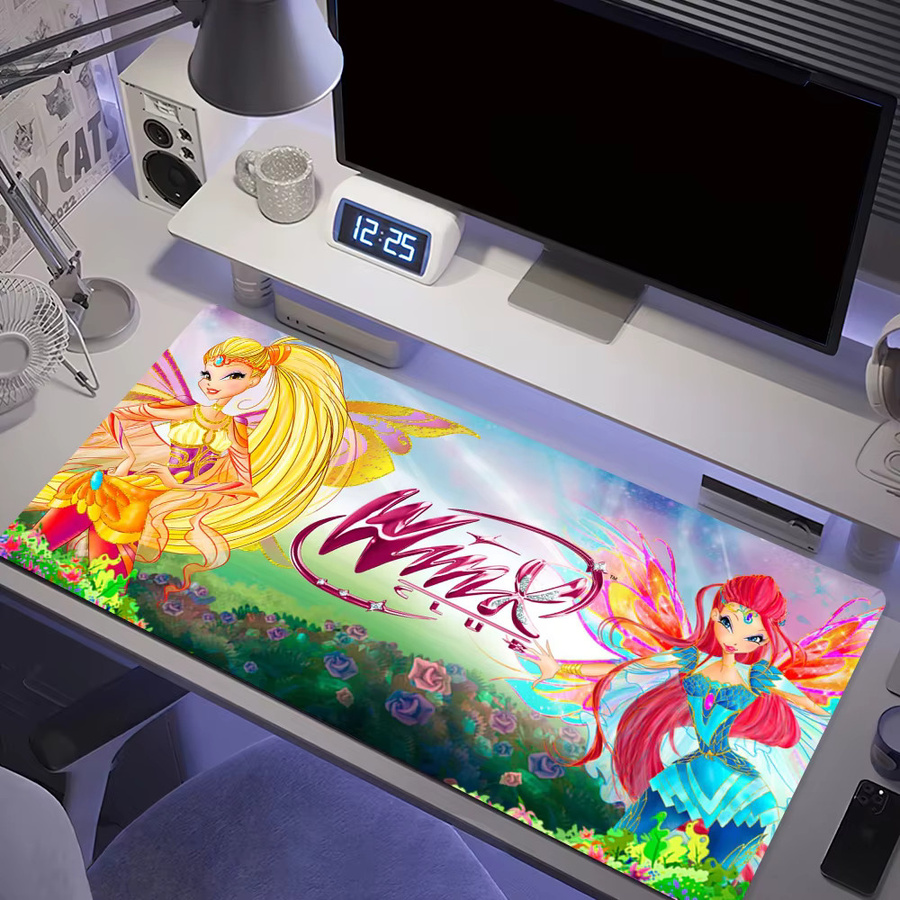 Großes Club Lockedge Mauspad mit Winx Cartoon Design, rutschfeste und verdickte Schreibunterlage für Gaming und Büro, Mehrfarbig - Bild 4