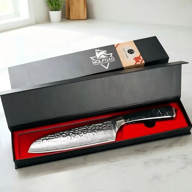SAEIV Damaszenerstahl Küchenmesser mit 17,5 cm Klinge aus 67 Lagen VG-10 Stahl - Bild 1
