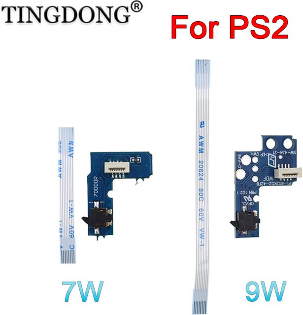 TingDong Netzschalterplatine für PS2 70000/90000, Ein-/Ausschalter- und Reset-Schalterplatine für das PS2-Kabelmodell in Blau - Bild 1