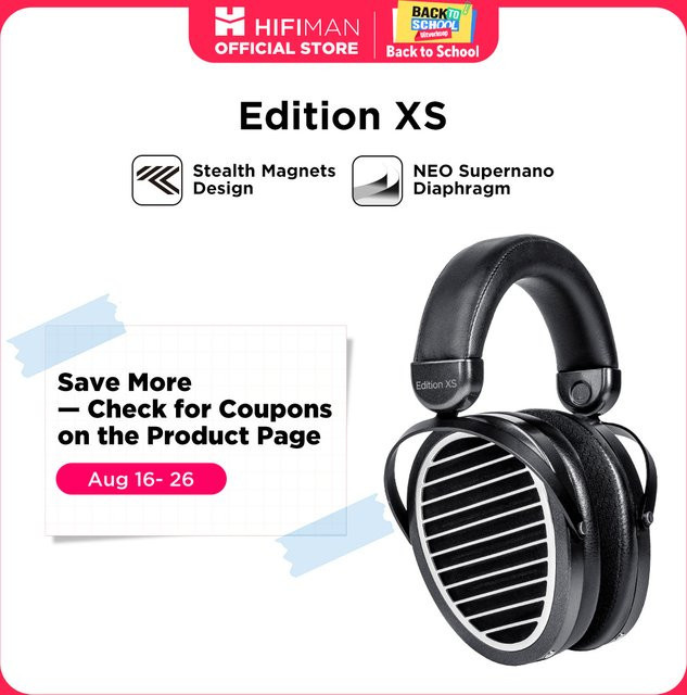 HIFIMAN Edition XS Full-Size Over-Ear Kopfhörer mit offenem Design, Planar-Magnetisch, Schwarz - Bild 1