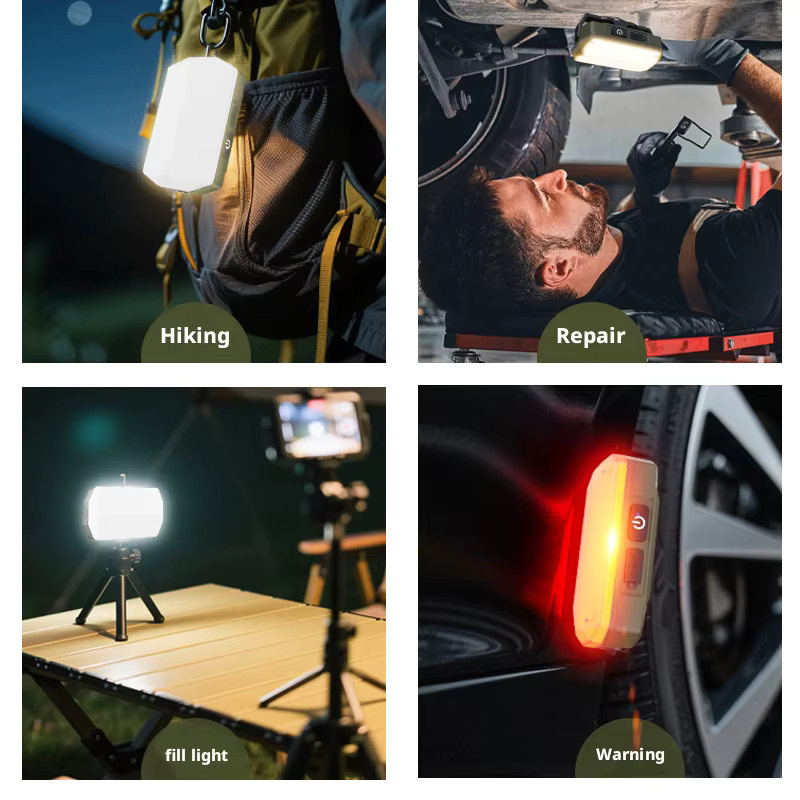 NEWBIRTH Tragbare Outdoor-Camping-Laterne mit 4000 mAh Akku, wiederaufladbares Arbeitslicht mit Magnet und Notlichtfunktion, Weiß - Bild 4