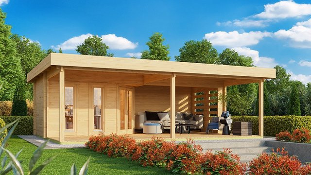 Gartenhaus Garden Paradise A mit Terrasse und Terrassenüberdachung B/T: 8 x 5 m - Bild 1