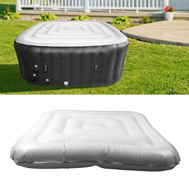 Fdit Aufblasbare Whirlpoolabdeckung aus PVC, Thermische Poolabdeckung zur Energieeinsparung, Durchmesser: 130 cm - Bild 1