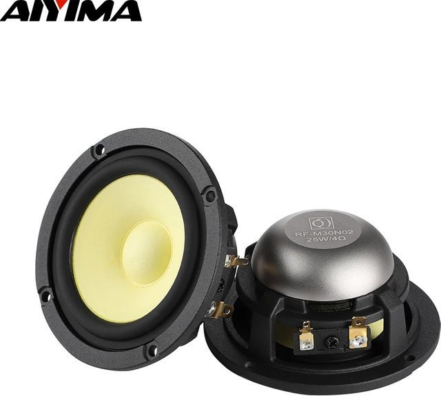 AIYIMA 2 Stück 3 Zoll Mitteltöner Neodym HiFi-Lautsprecher für Auto-Audio und Heimkino, 25W, 4 Ohm oder 8 Ohm - Bild 1