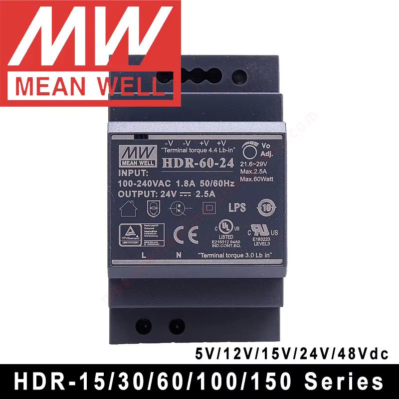 Mean Well HDR Serie Ultra Slim Step Shape DIN-Schienen-Netzteil - Bild 2