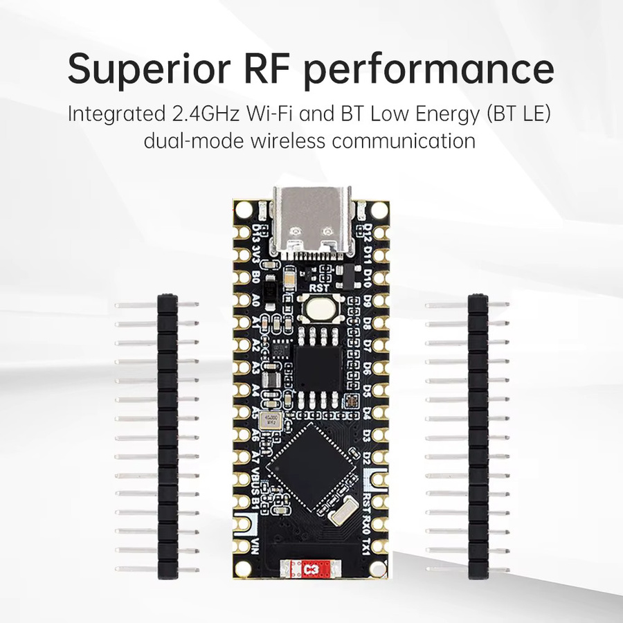 Espressif ESP32-S3 Nano WiFi Bluetooth Entwicklungsboard in Schwarz mit ESP32-S3R8 Modul und Ard IoT Cloud Kompatibilität - Bild 2