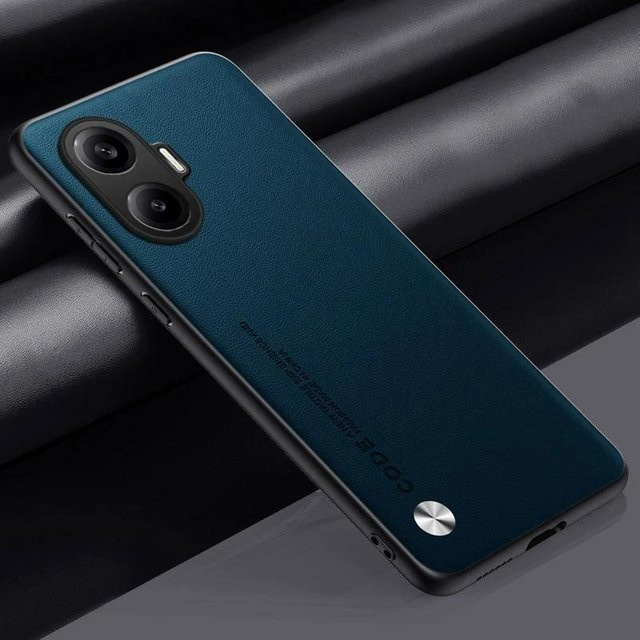 Stoßfeste PU-Ledertasche für Xiaomi Poco F7 5G als Silikon Schutzhülle in Schwarz, Orange, Grün oder Blau - Bild 1
