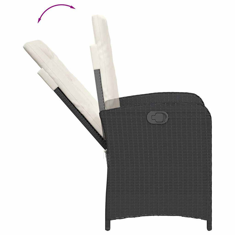 Vidaxl Gartenmöbel-Set aus Polyrattan mit 5 Teilen und Kissen, Schwarz - Bild 3