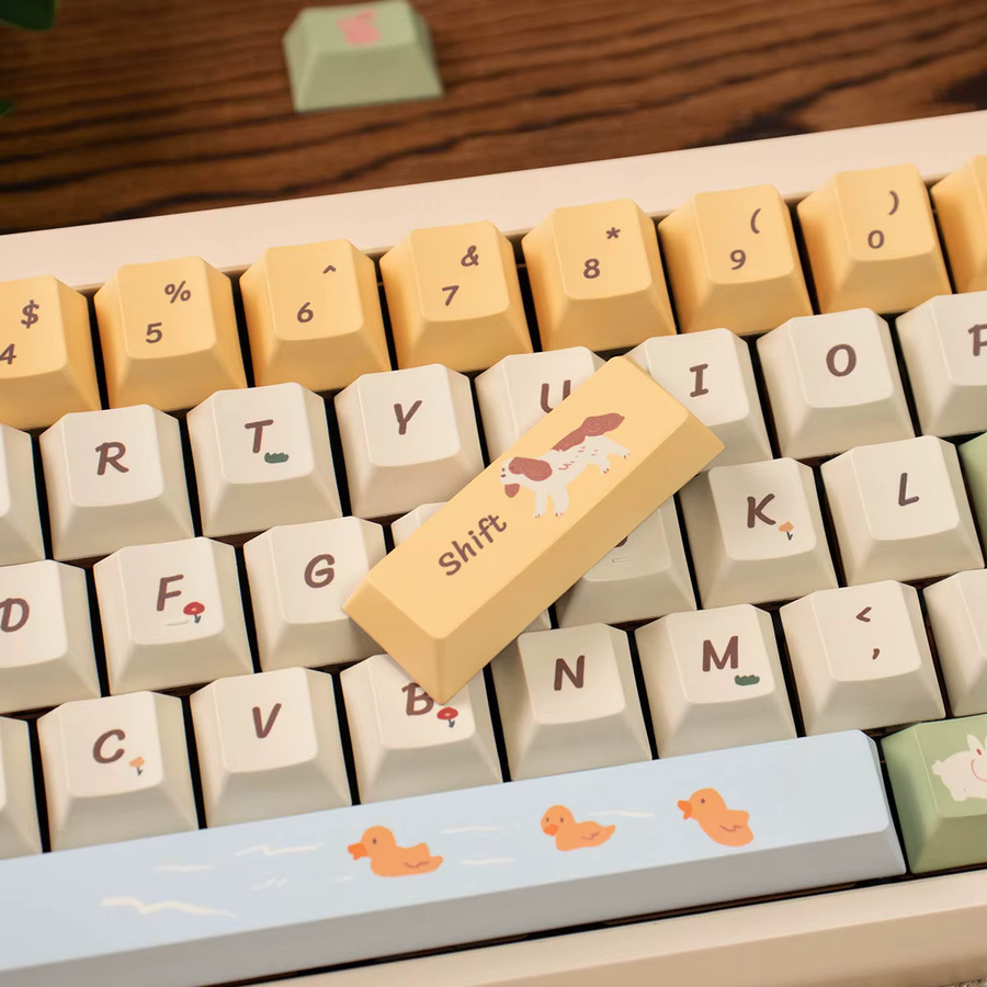 Venit Keys Spring Pasture Keycap Set mit 152 Tasten, Dye-Sub Cherry Profil PBT Tastenkappen für MX mechanische Tastaturen, Mehrfarbig - Bild 4