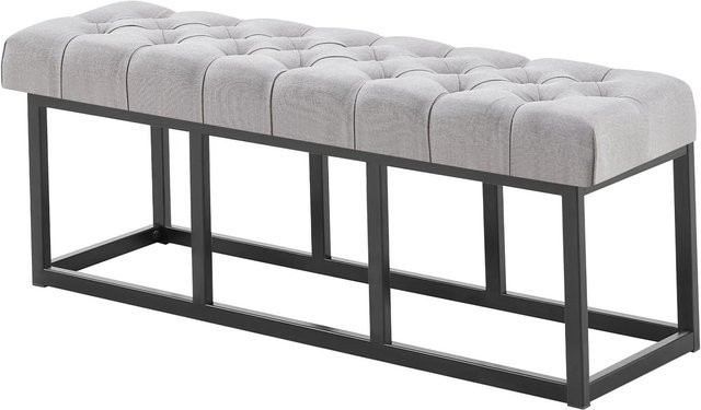 DELUKE Sitzbank MEXICO Polsterbank aus Stoff in Grau, B/T/H: 120 x 38 x 46 cm - Bild 1